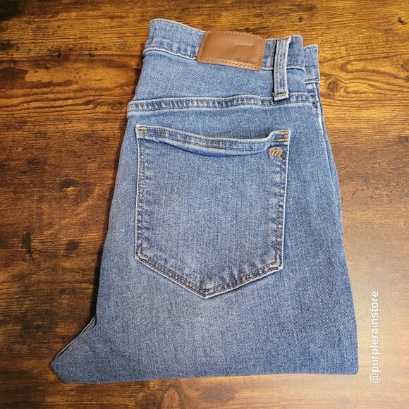 Madewell Jeans 27 Button Fly Skinny 10" High Rise Tummy Control Dewitt Wash - Picture 3 of 13